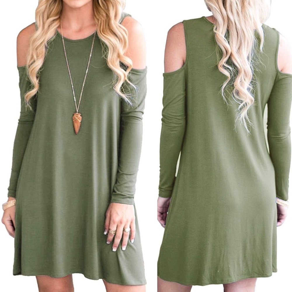 Cold Shoulder Woman’s Tunic Swing Dress *NWT* - Picture 1 of 4